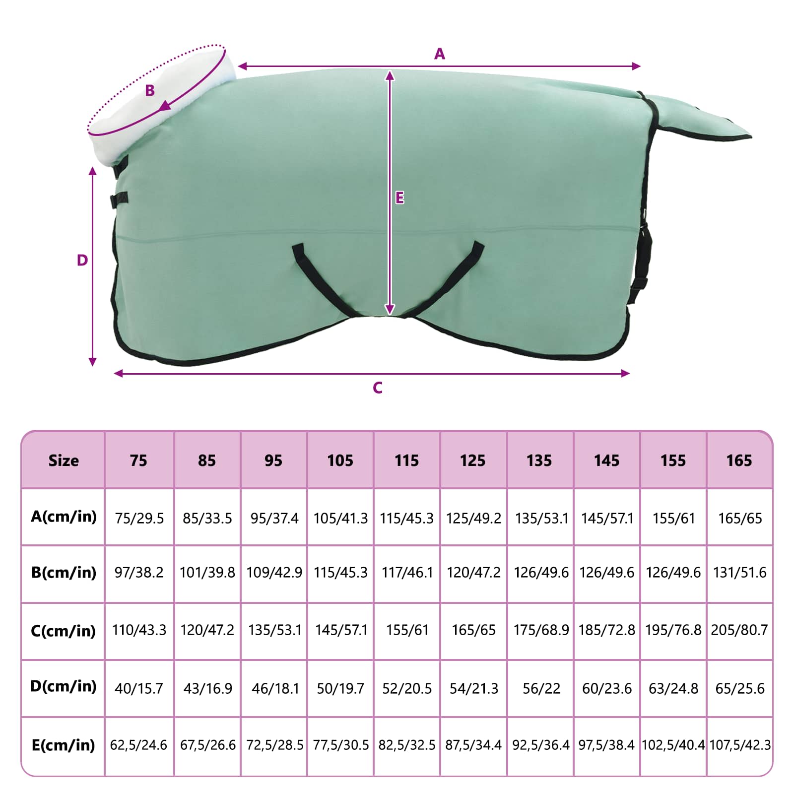 Pferdedecke Dunkelgrün 155 cm Polarfleece