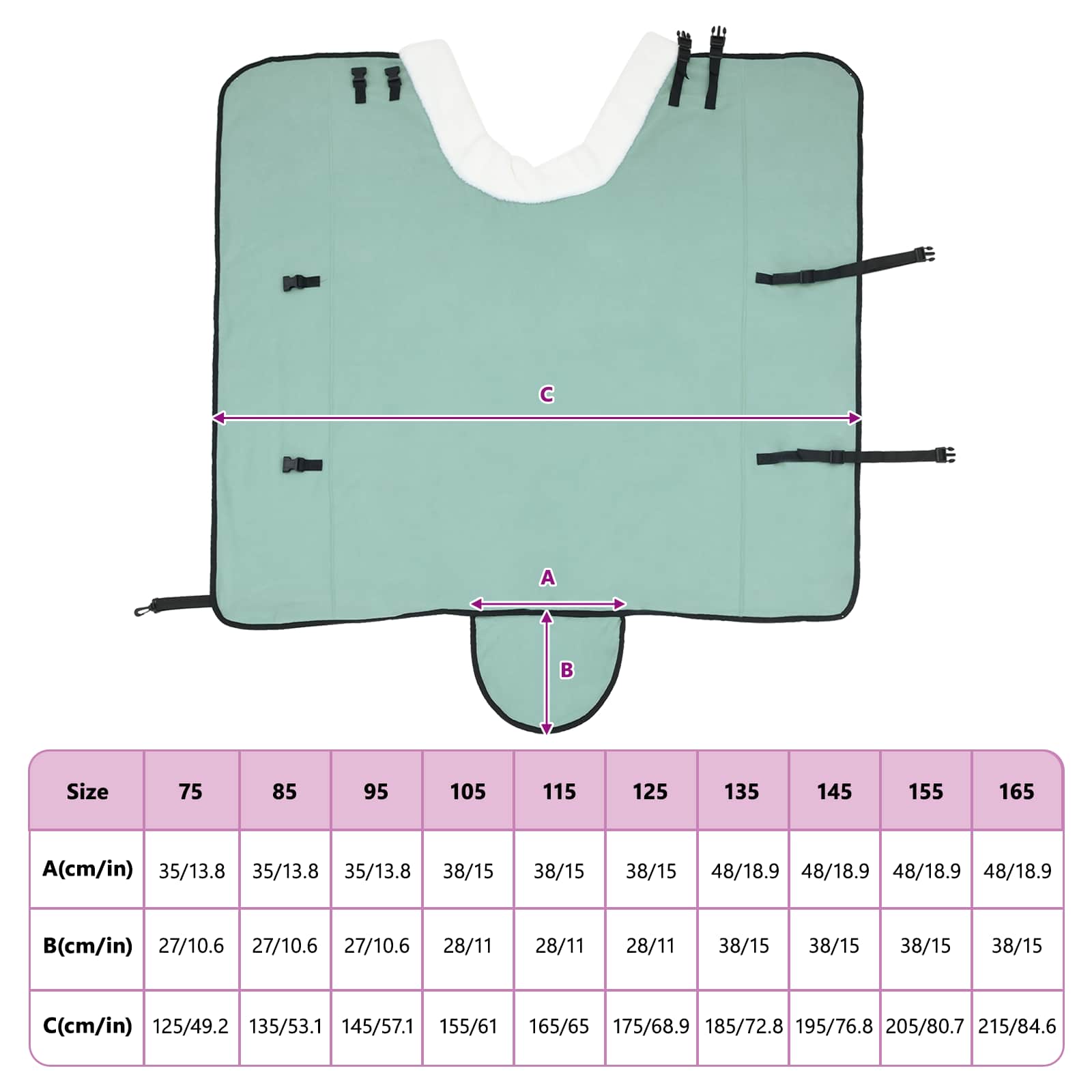 Pferdedecke Dunkelgrün 155 cm Polarfleece