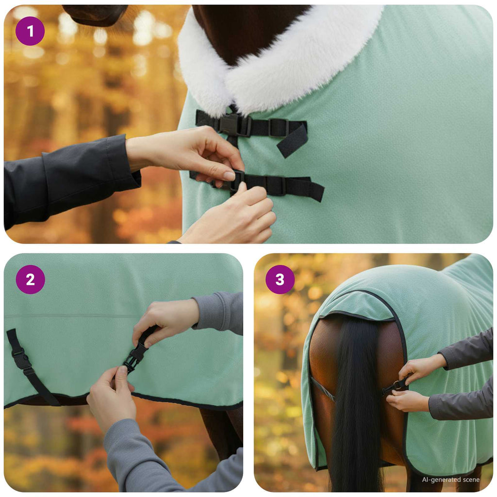 Pferdedecke Dunkelgrün 165 cm Polarfleece