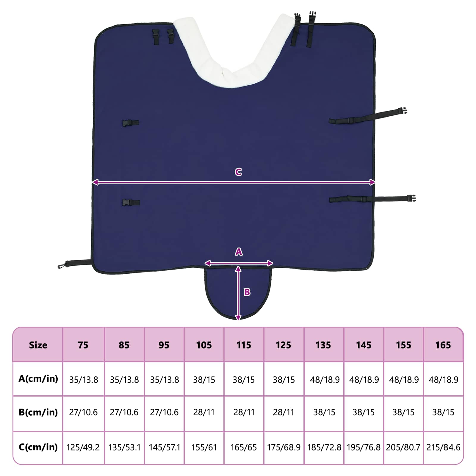 Pferdedecke Marineblau 115 cm Polarfleece