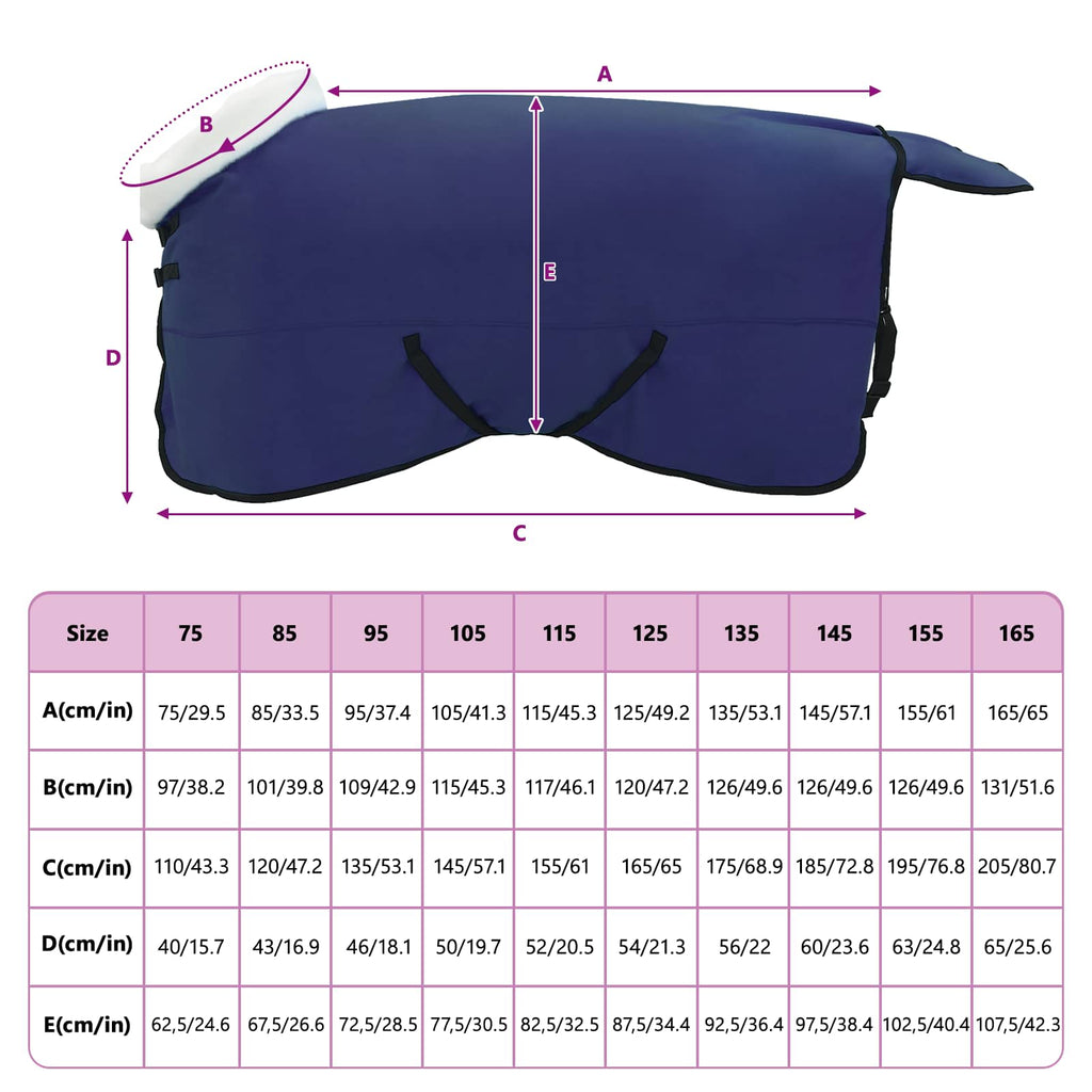 Pferdedecke Marineblau 155 cm Polarfleece
