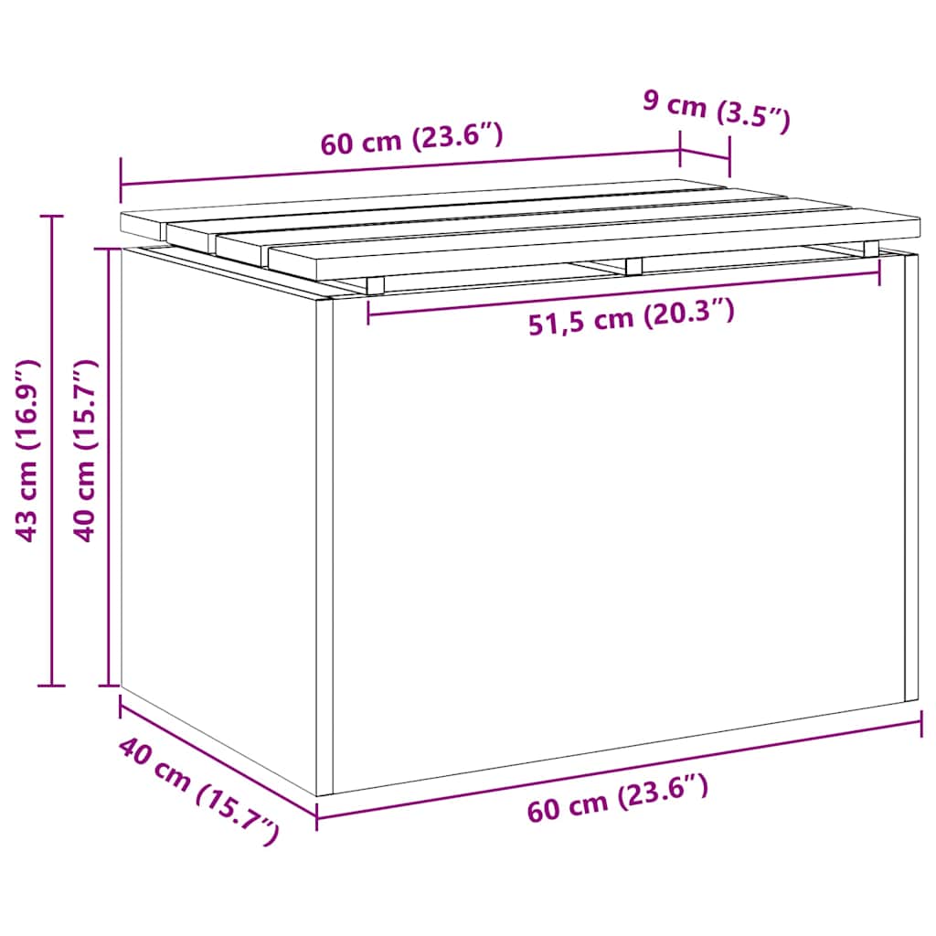 Gartenbank Schwarz 60 x 40 x 43 cm