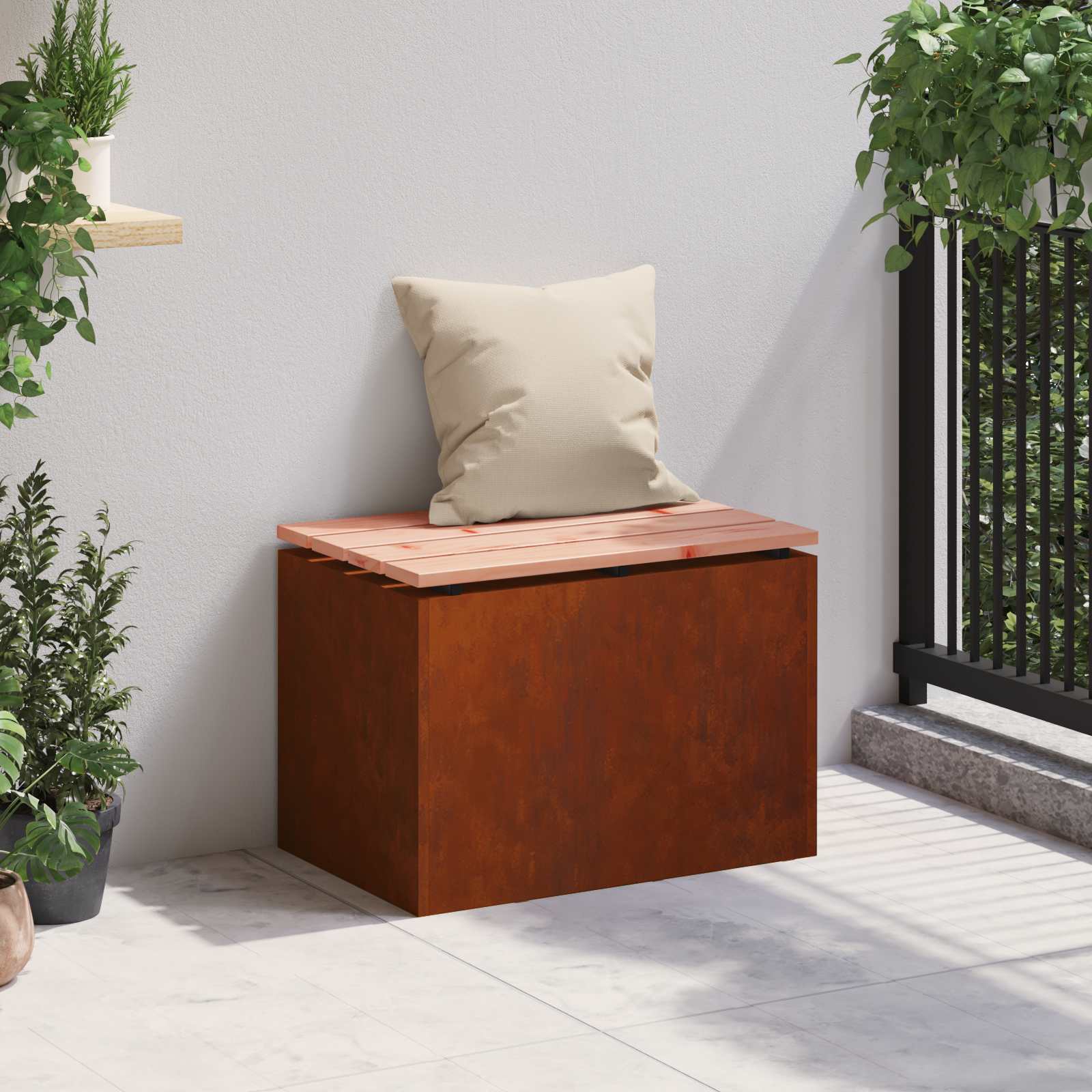 Gartenbank Wetterfeststahl 60 x 40 x 43 cm