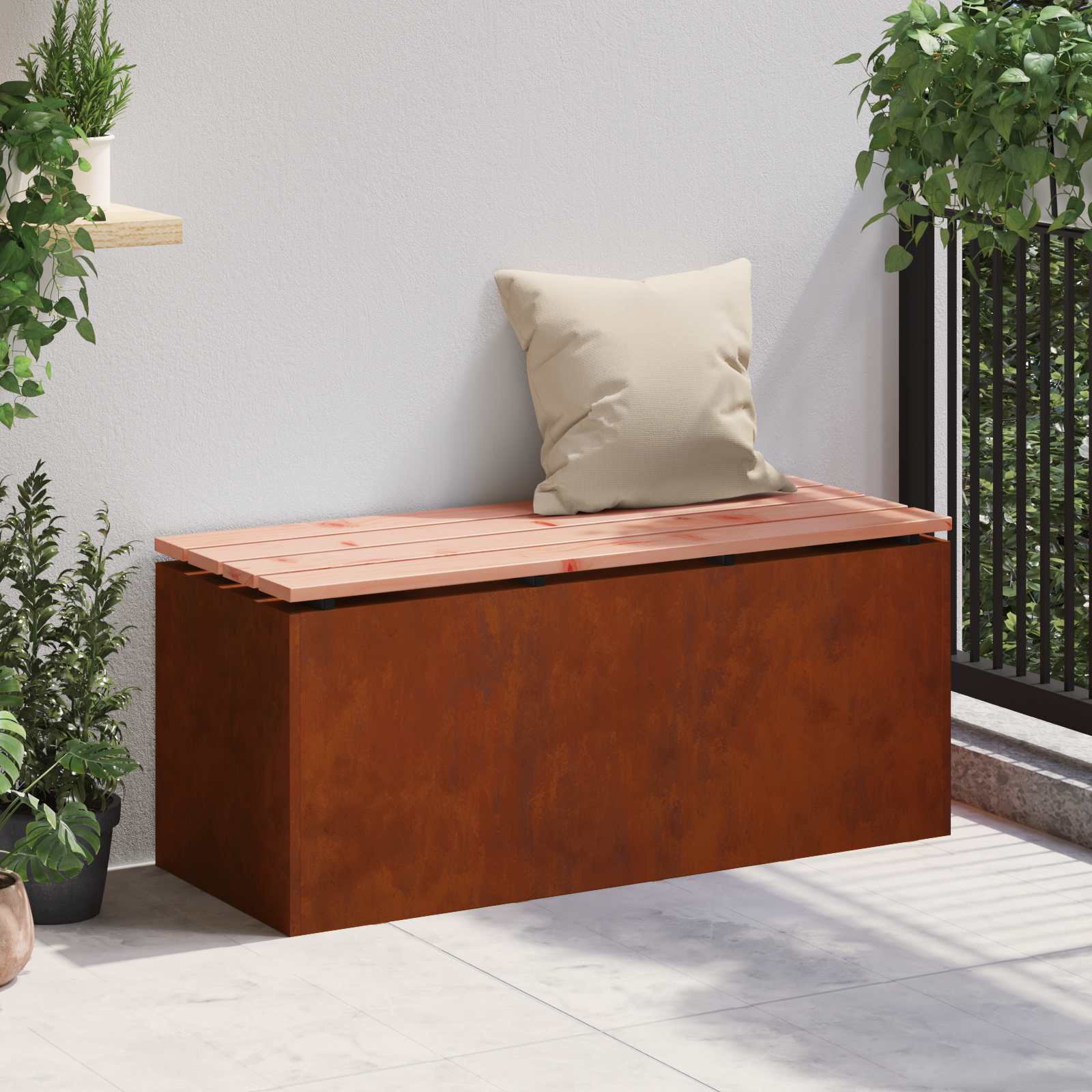 Gartenbank Wetterfeststahl 100 x 40 x 43 cm