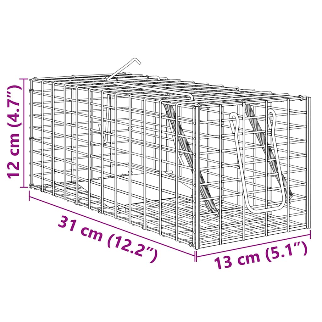 Tierfalle Anthrazit 31 x 13 x 12cm Stahl