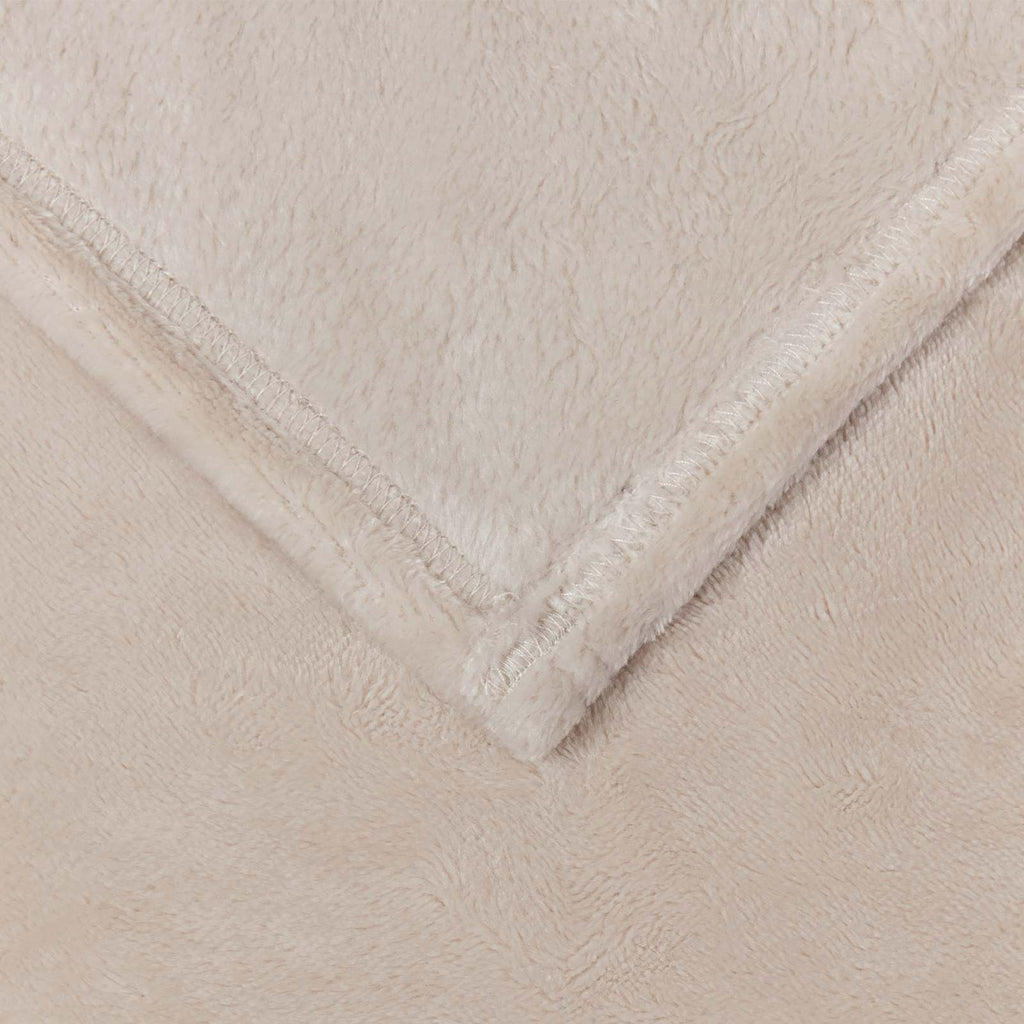 Überwurfdecke Beige 130 x 150 cm Fleece