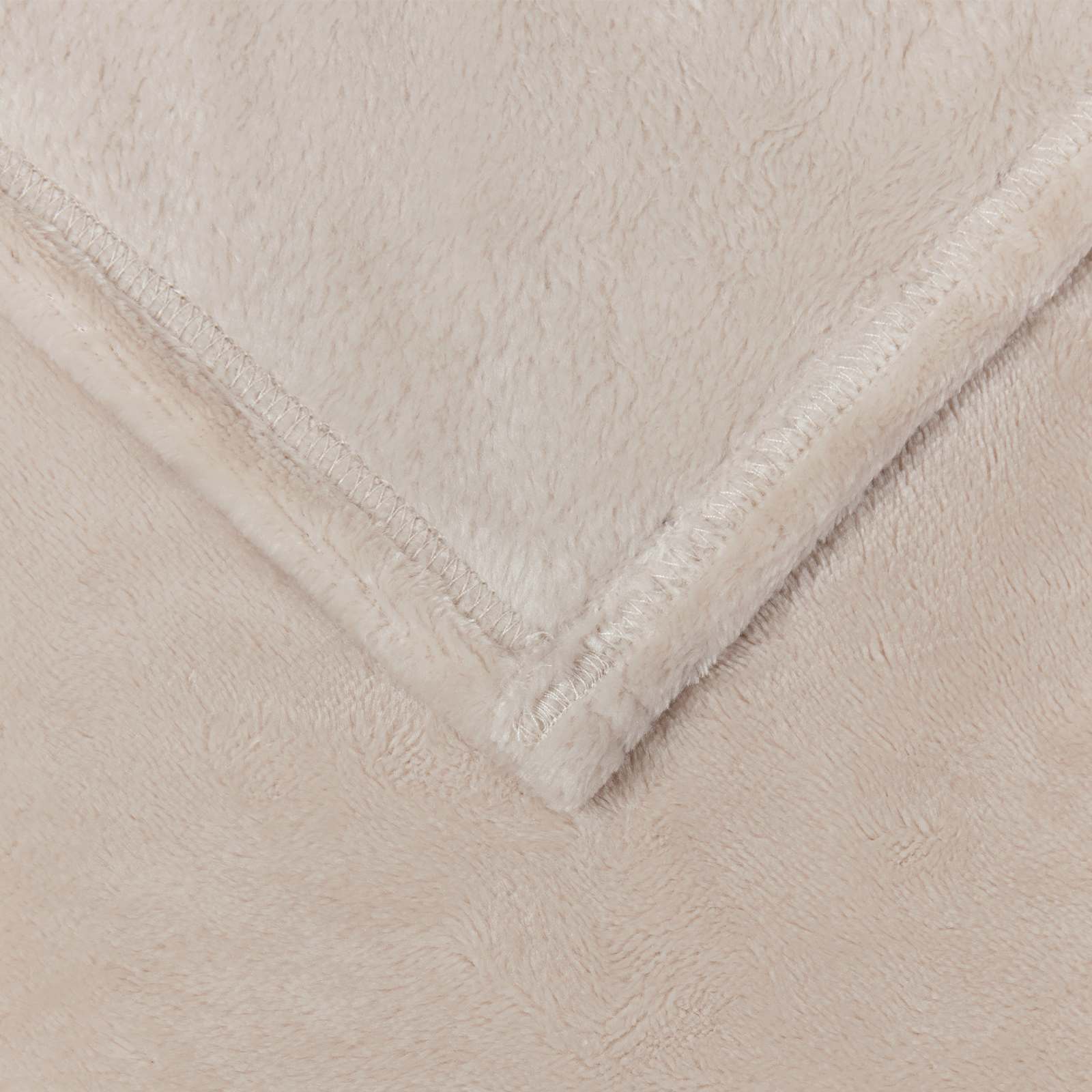 Überwurfdecke Beige 220 x 240 cm Fleece
