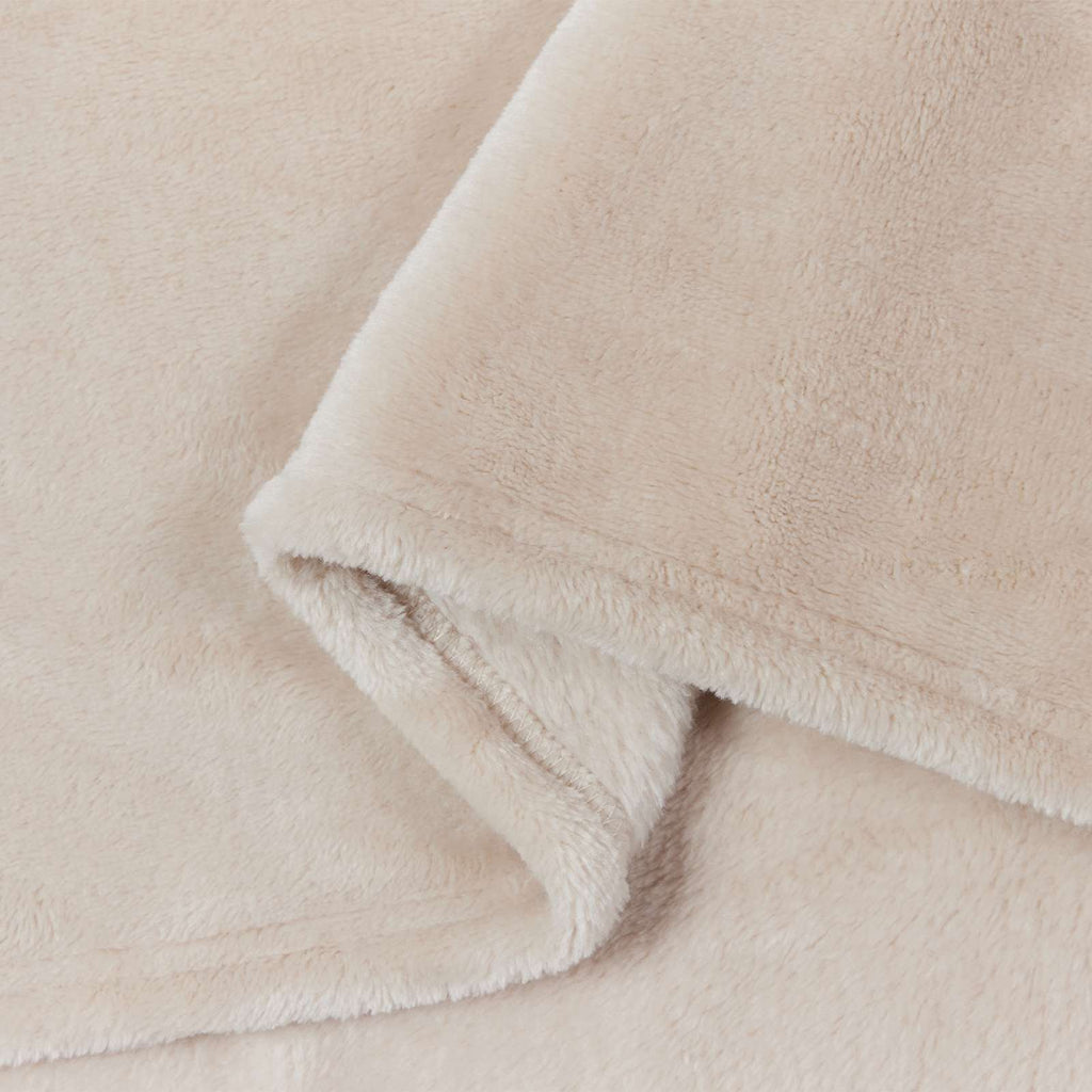 Überwurfdecke Beige 220 x 240 cm Fleece