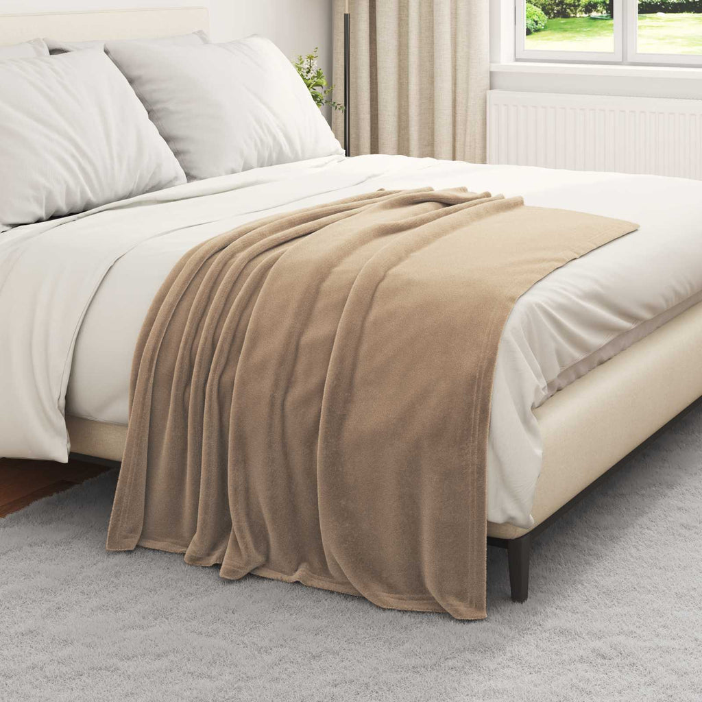 Überwurfdecke Kamel 130 x 150 cm Fleece