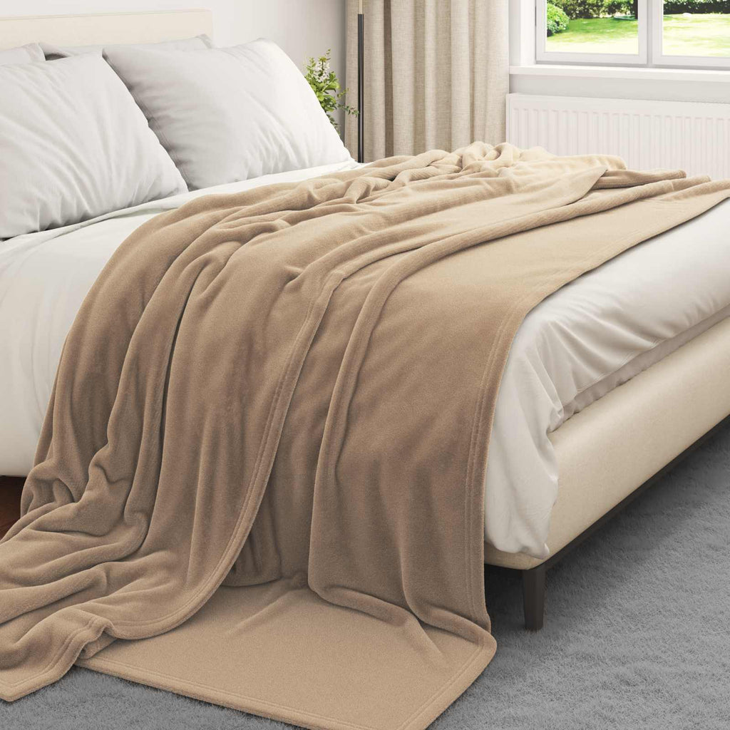 Überwurfdecke Kamel 220 x 240 cm Fleece