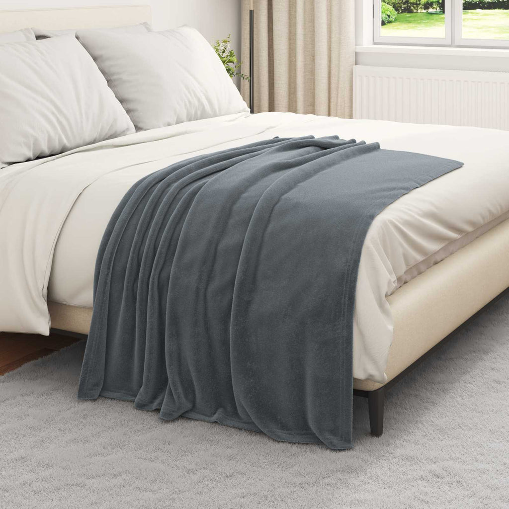 Überwurfdecke Dunkelgrau 130 x 150 cm Fleece