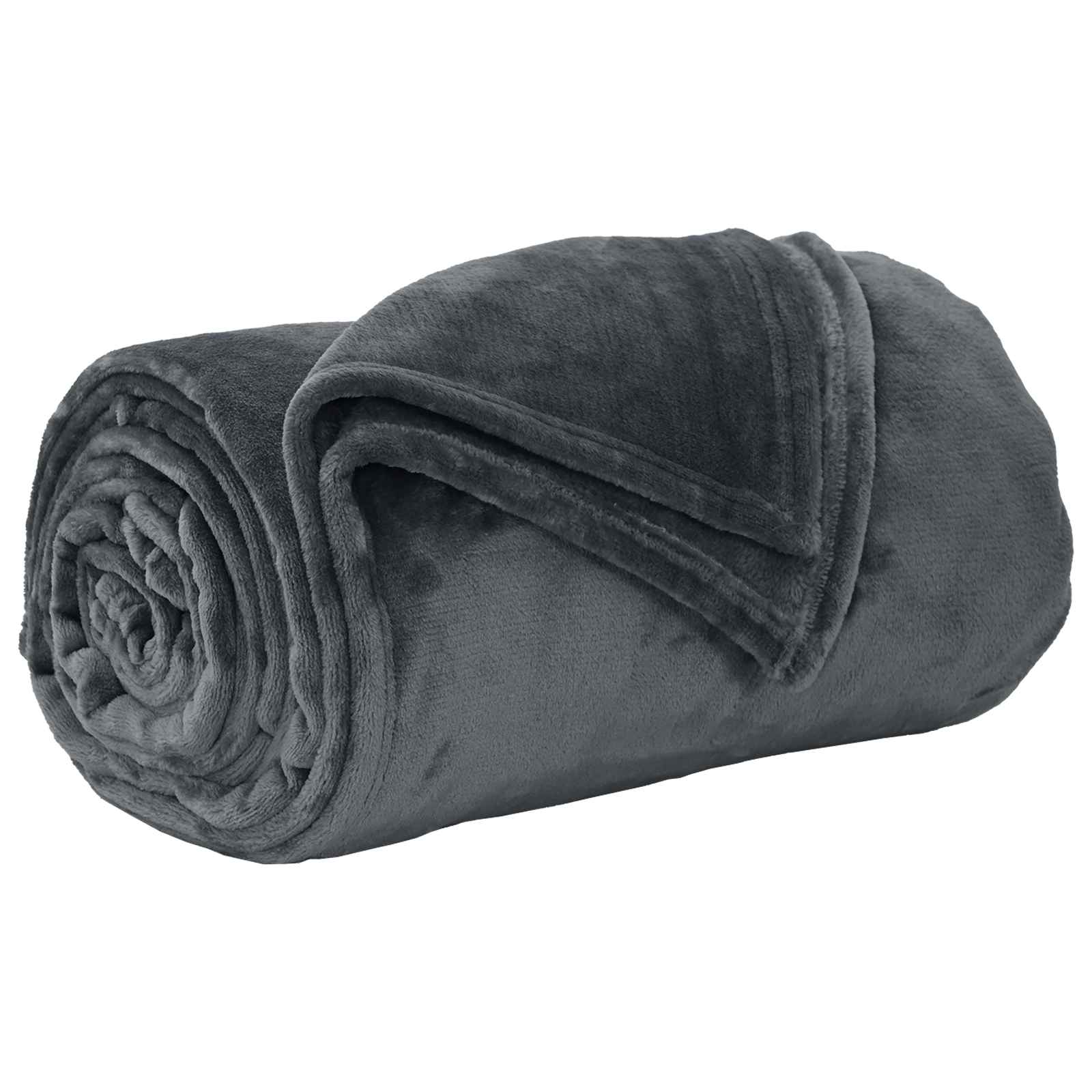 Überwurfdecke Dunkelgrau 130 x 150 cm Fleece