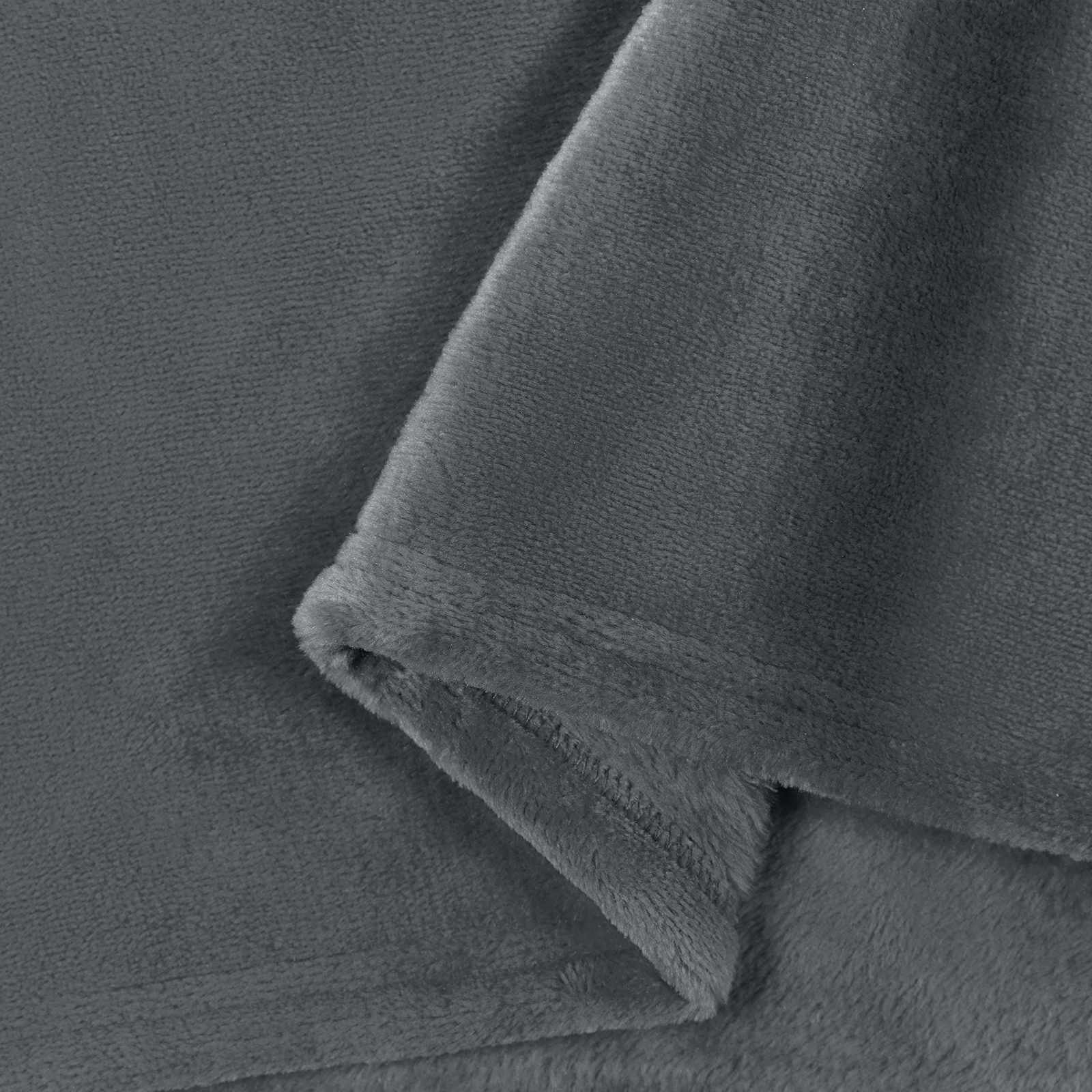 Überwurfdecke Dunkelgrau 150 x 200 cm Fleece