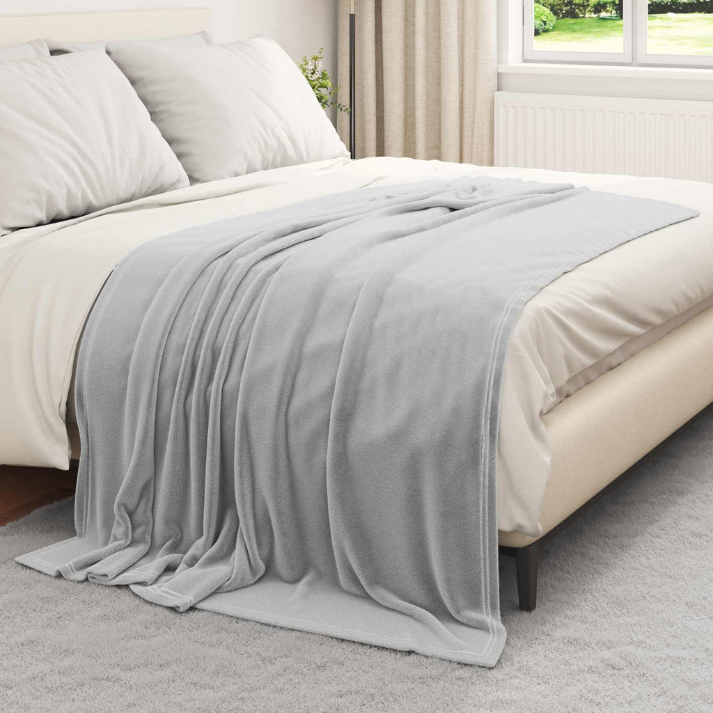 Überwurfdecke Grau 150 x 200 cm Fleece