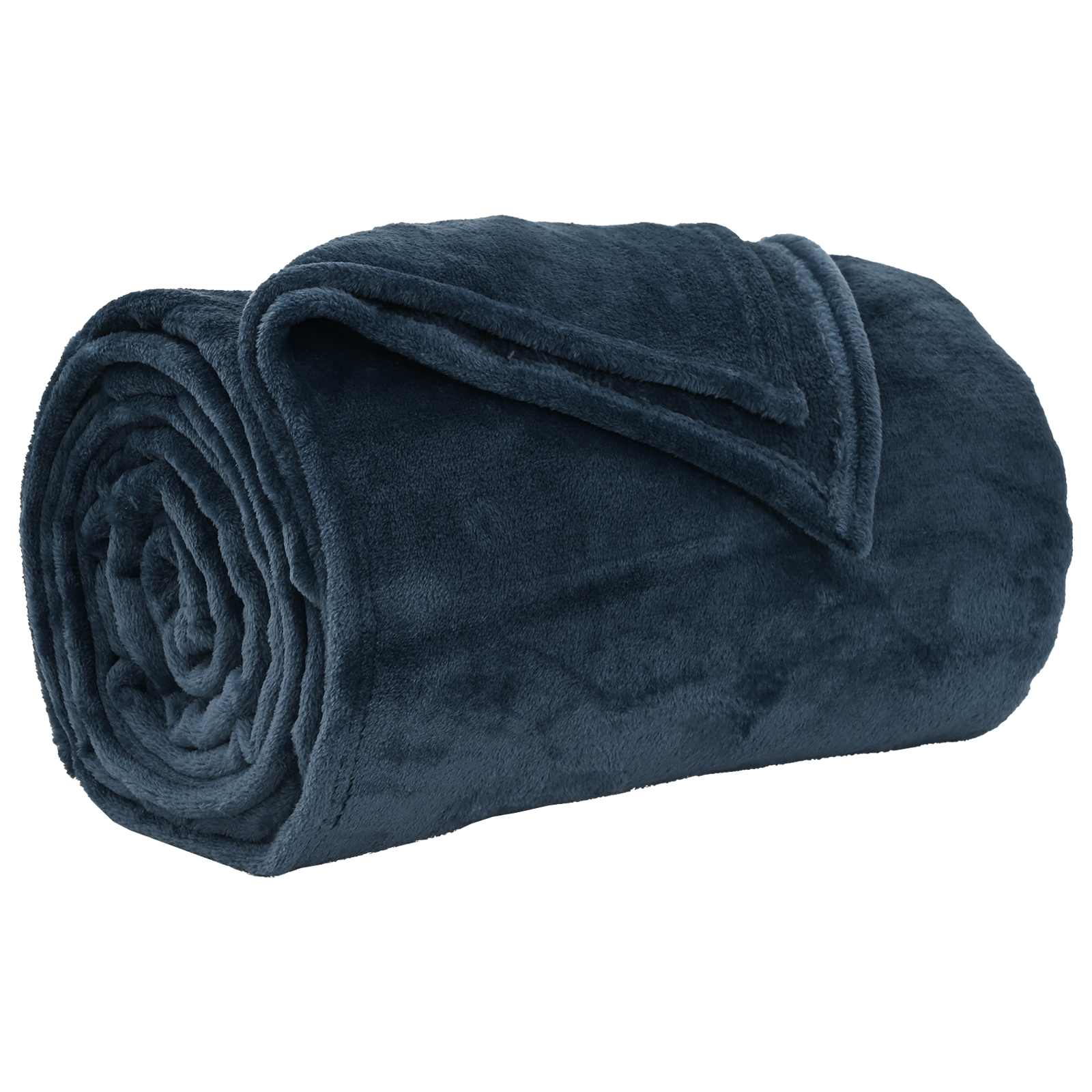 Überwurfdecke Marineblau 220 x 240 cm Fleece