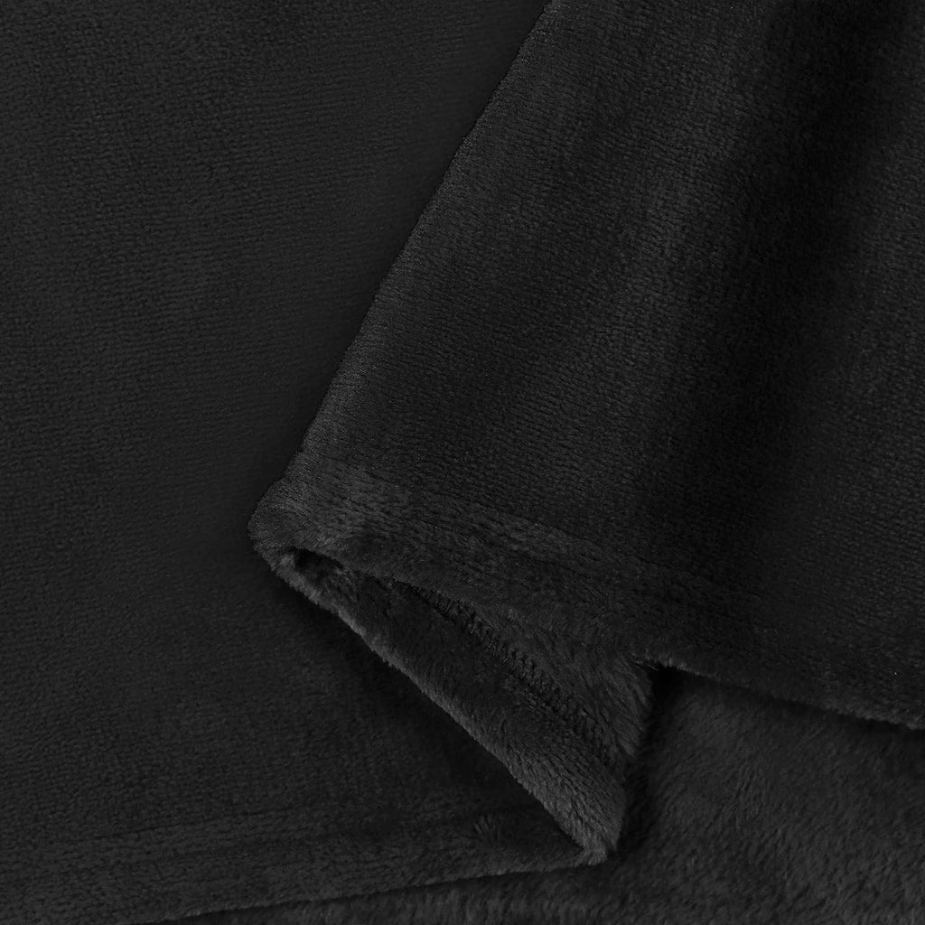 Überwurfdecke Schwarz 130 x 150 cm Fleece