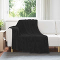 Überwurfdecke Schwarz 150 x 200 cm Fleece
