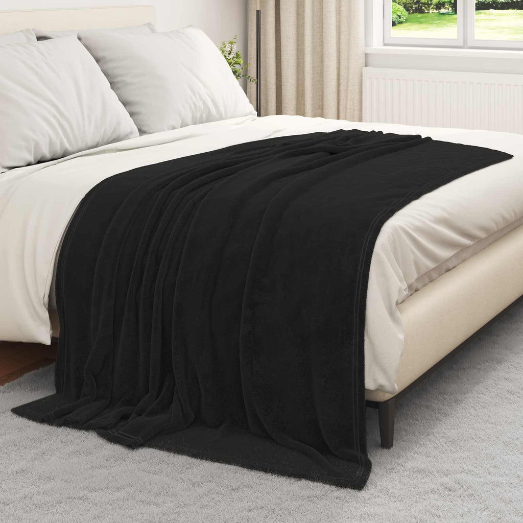 Überwurfdecke Schwarz 150 x 200 cm Fleece
