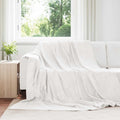 Überwurfdecke Weiß 240 x 270 cm Fleece