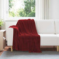 Überwurfdecke Bordeauxrot 130 x 150 cm Fleece