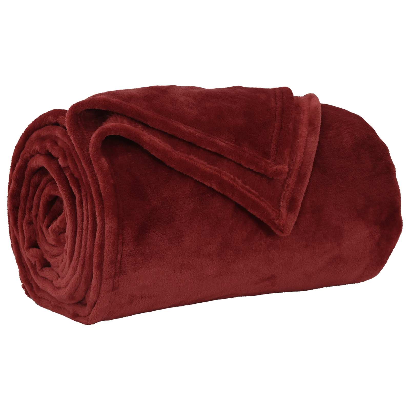 Überwurfdecke Bordeauxrot 130 x 150 cm Fleece