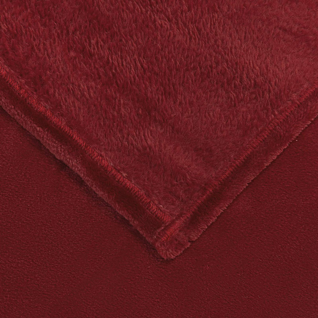 Überwurfdecke Bordeauxrot 220 x 240 cm Fleece
