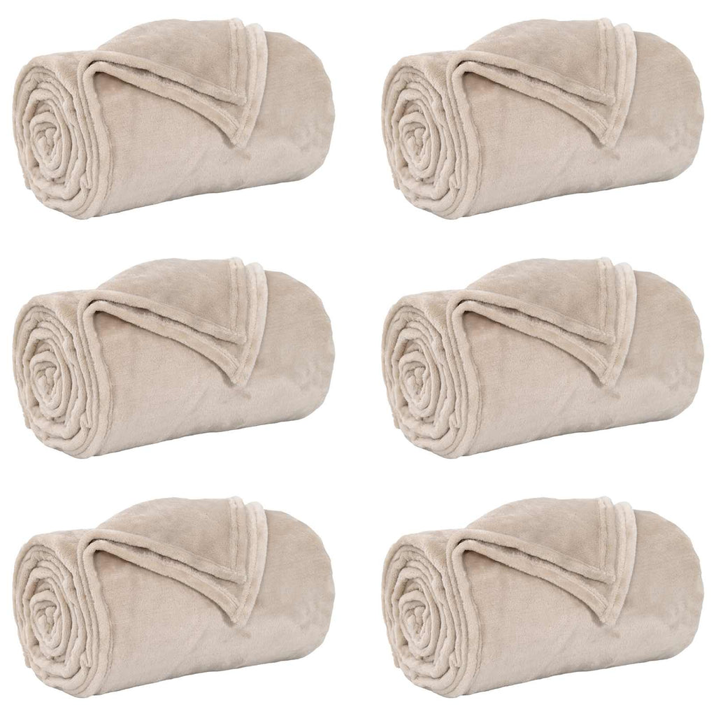 Wohndecken 6 pcs Beige 130 x 150 cm Fleece