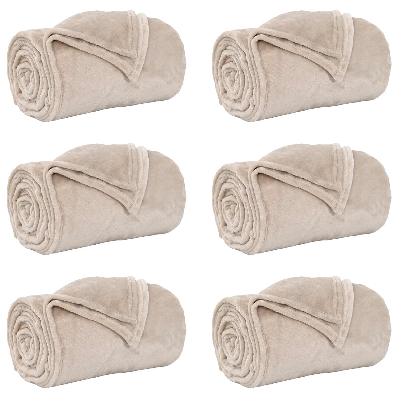 Wohndecken 6 pcs Beige 130 x 150 cm Fleece