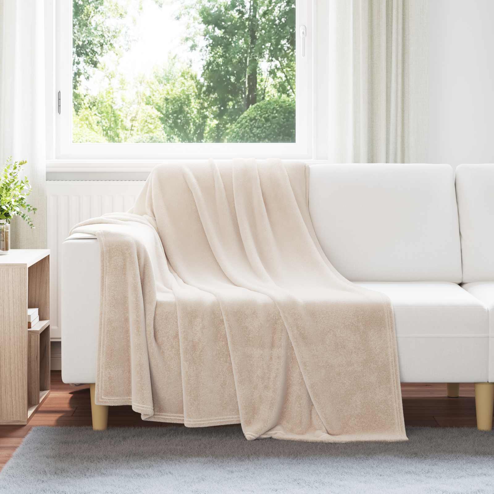 Wohndecken 6 pcs Beige 150 x 200 cm Fleece