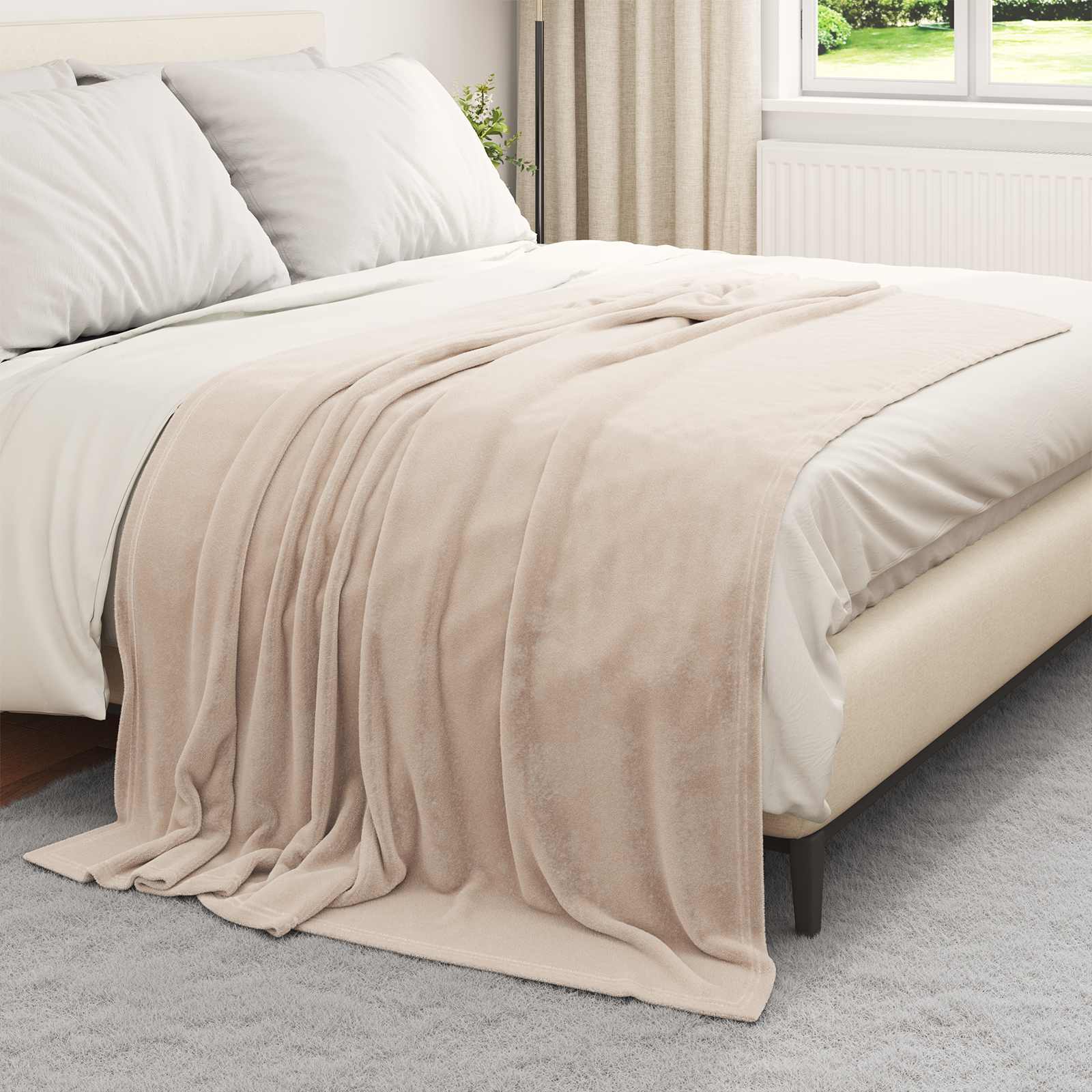 Wohndecken 6 pcs Beige 150 x 200 cm Fleece