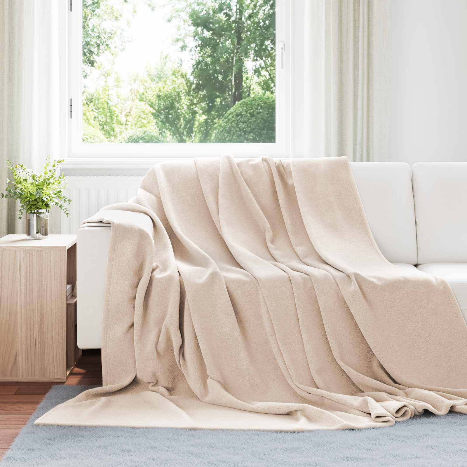 Wohndecken 6 pcs Beige 220 x 240 cm Fleece