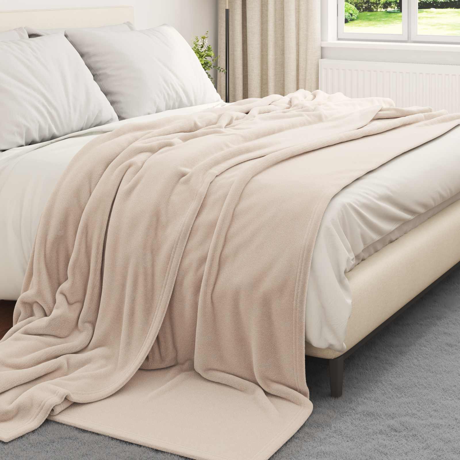 Wohndecken 6 pcs Beige 220 x 240 cm Fleece