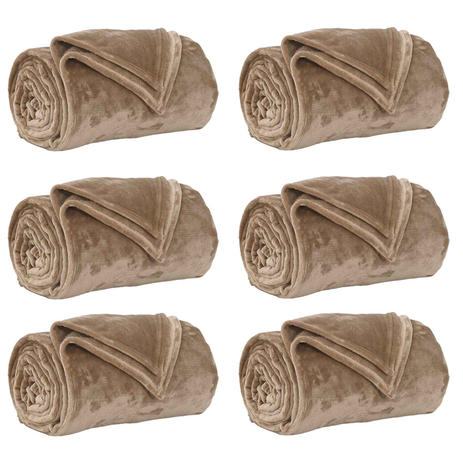 Wohndecken 6 pcs Kamel 150 x 200 cm Fleece