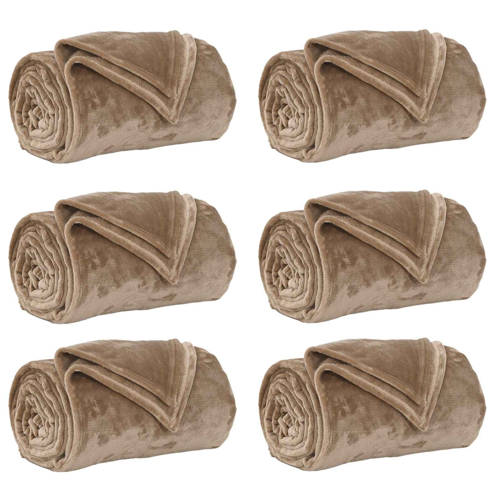 Wohndecken 6 pcs Kamel 240 x 270 cm Fleece