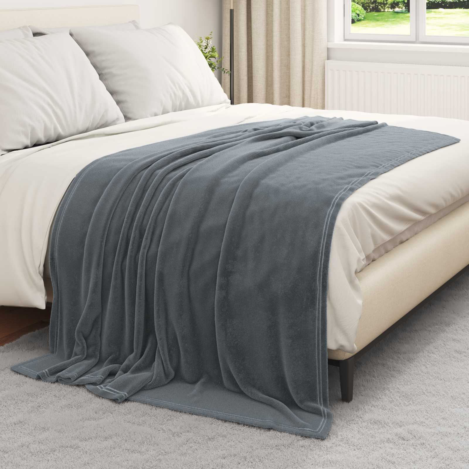 Wohndecken 6 pcs Dunkelgrau 150 x 200 cm Fleece