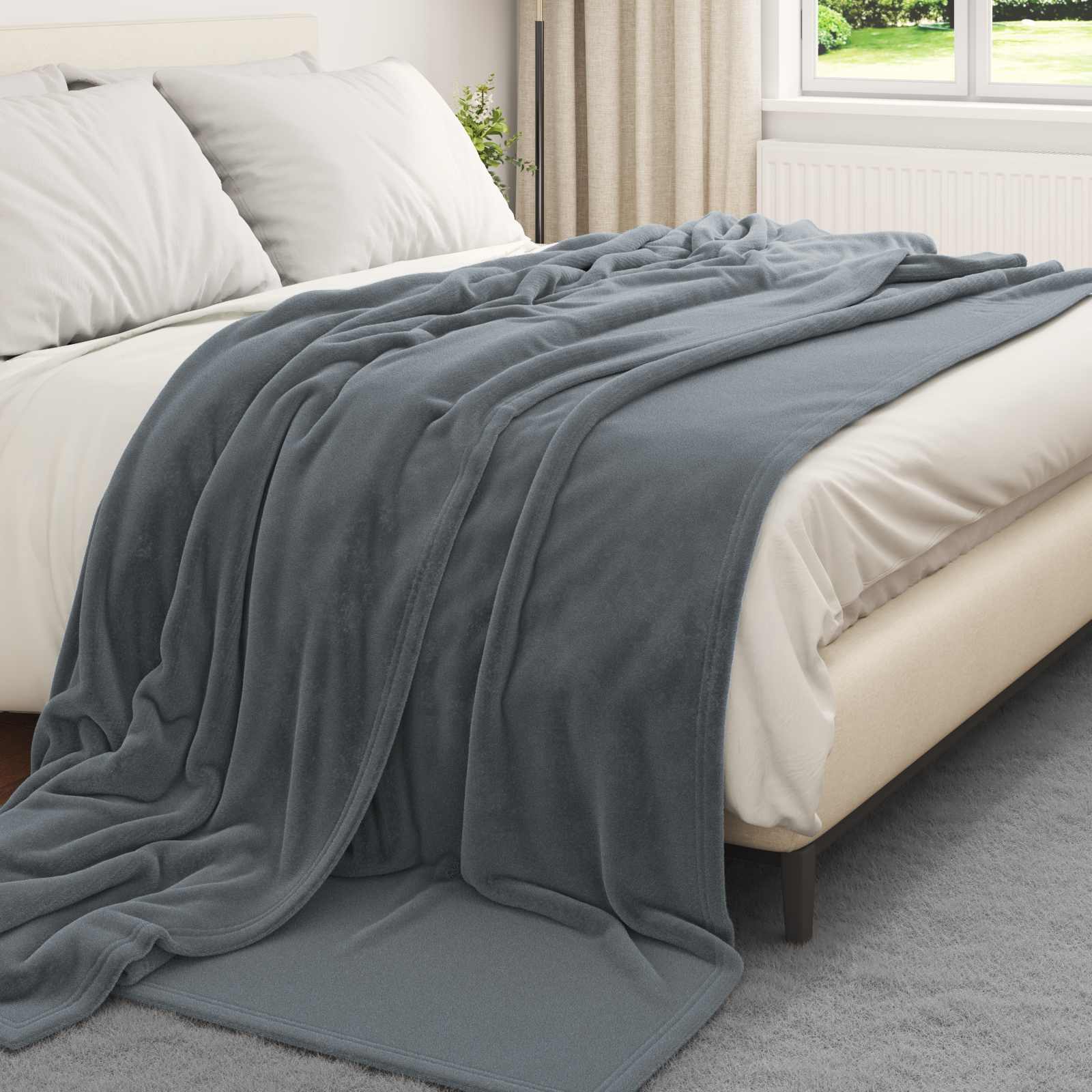 Wohndecken 6 pcs Dunkelgrau 220 x 240 cm Fleece