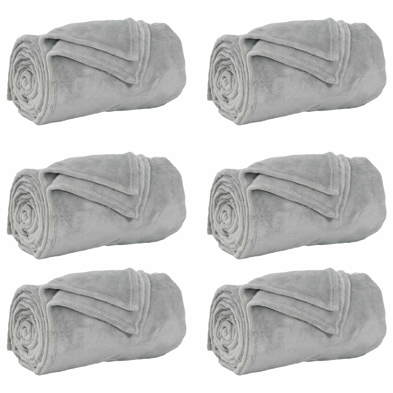 Wohndecken 6 pcs Grau 150 x 200 cm Fleece
