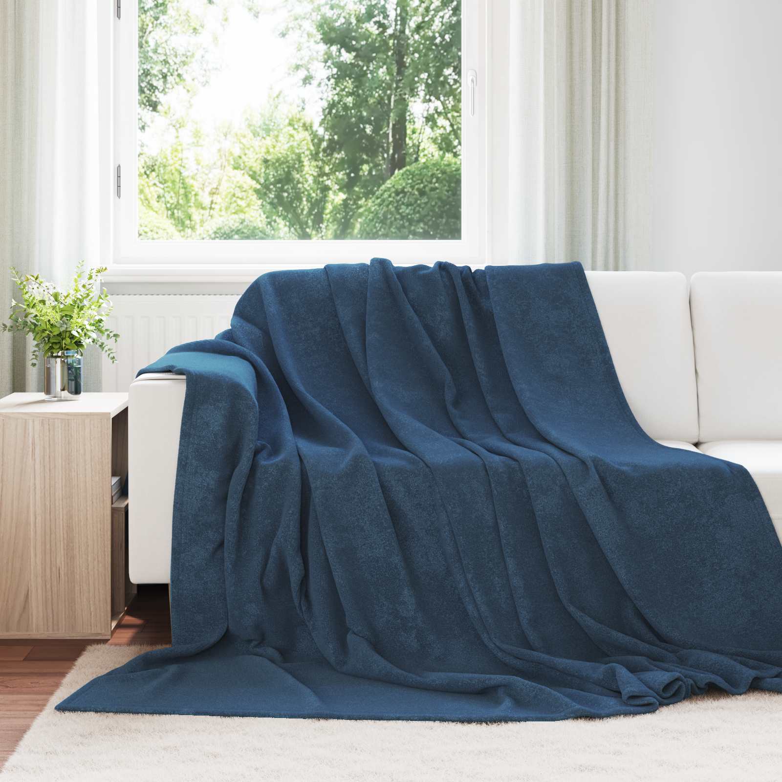 Wohndecken 6 pcs Marineblau 220 x 240 cm Fleece