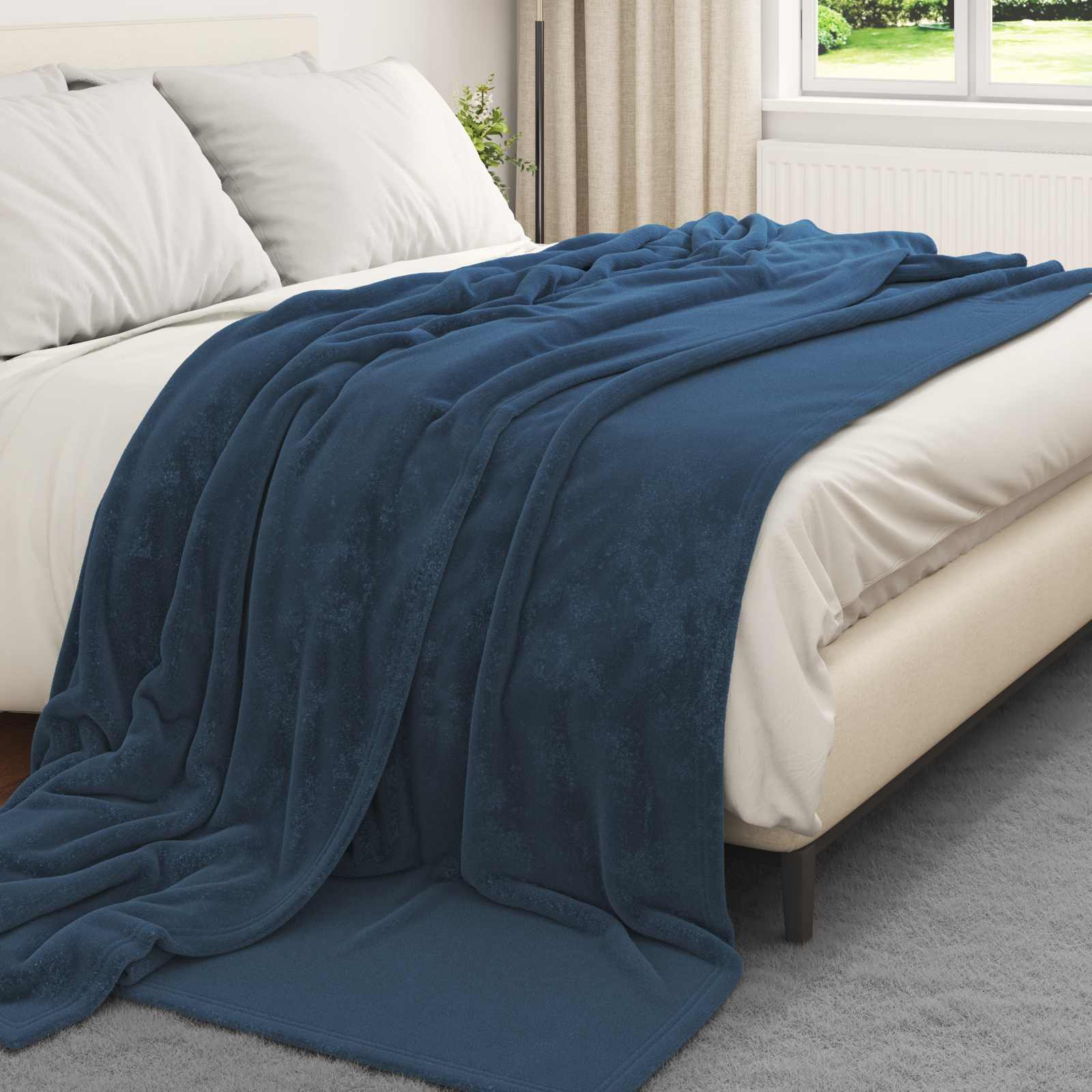 Wohndecken 6 pcs Marineblau 220 x 240 cm Fleece