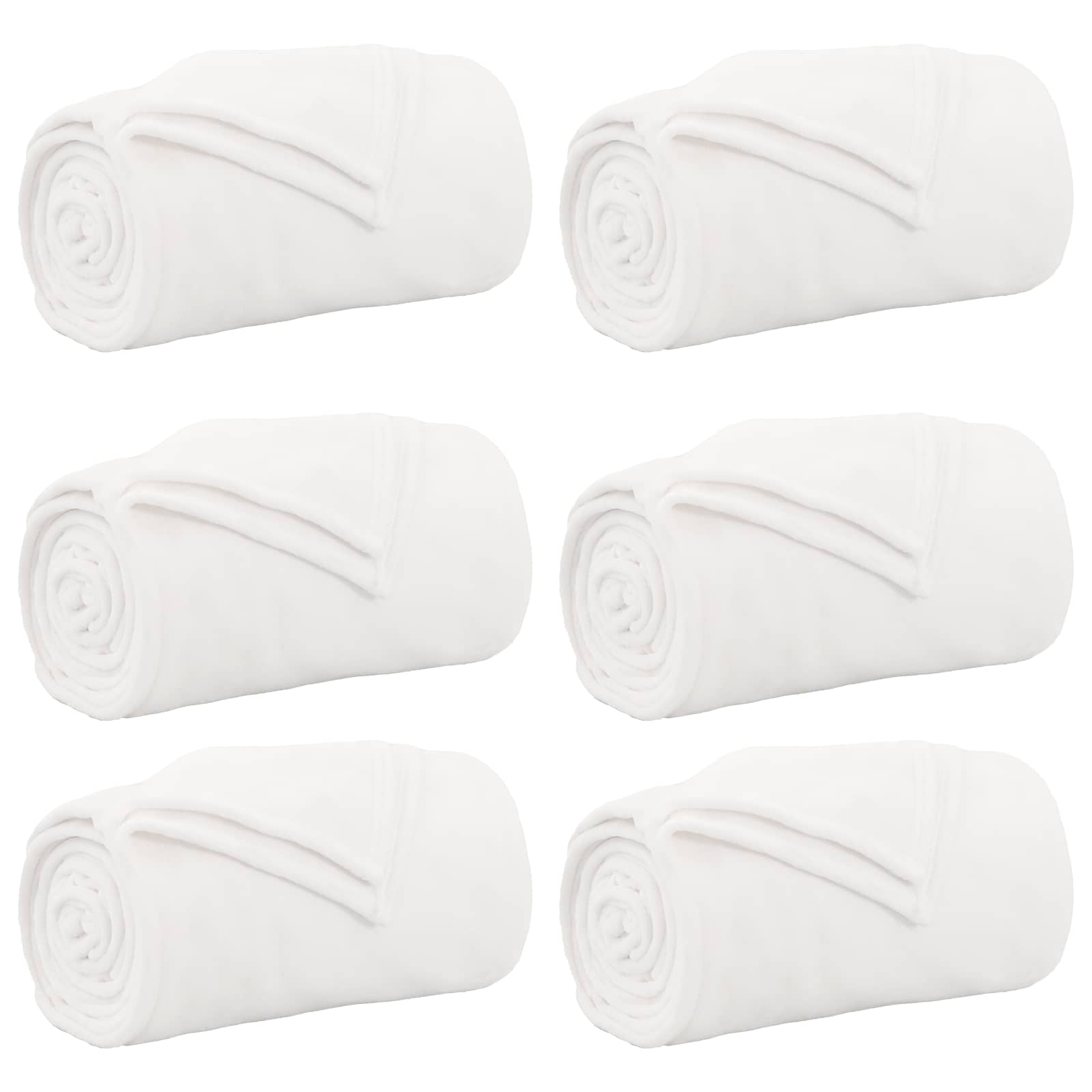 Wohndecken 6 pcs Weiß 130 x 150 cm Fleece