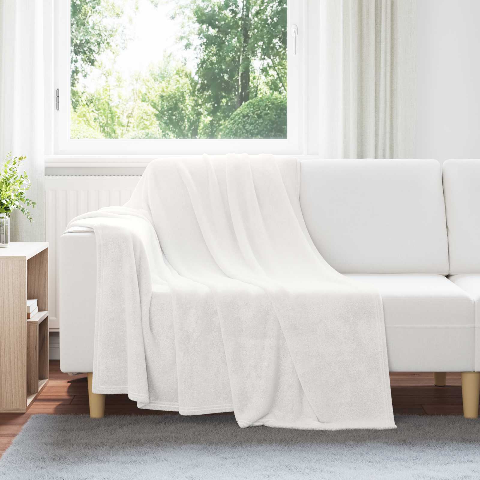 Wohndecken 6 pcs Weiß 150 x 200 cm Fleece