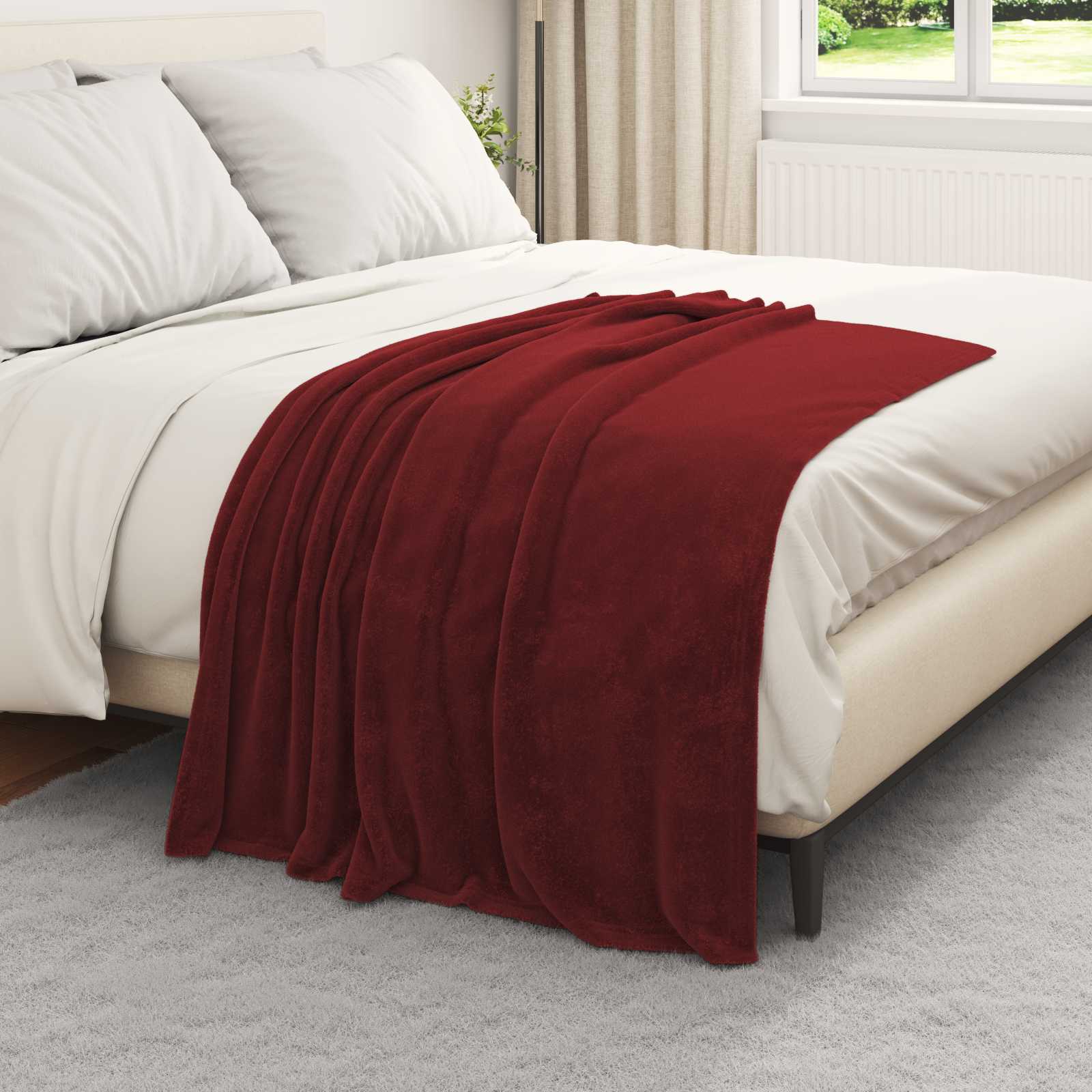 Wohndecken 6 pcs Bordeauxrot 130 x 150 cm Fleece