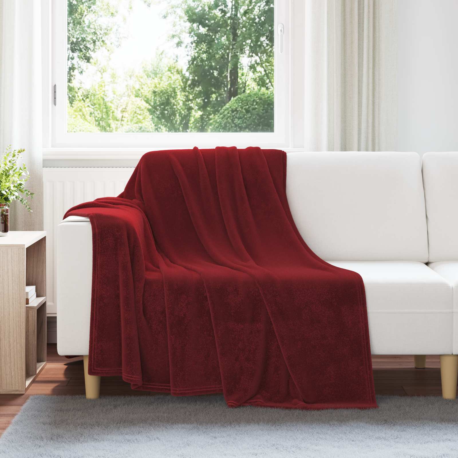 Wohndecken 6 pcs Bordeauxrot 150 x 200 cm Fleece