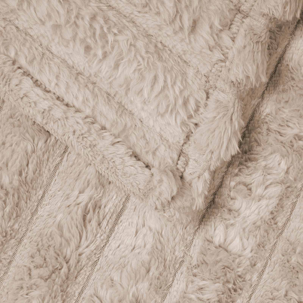 Überwurfdecke Beige 150 x 130 cm Fleece