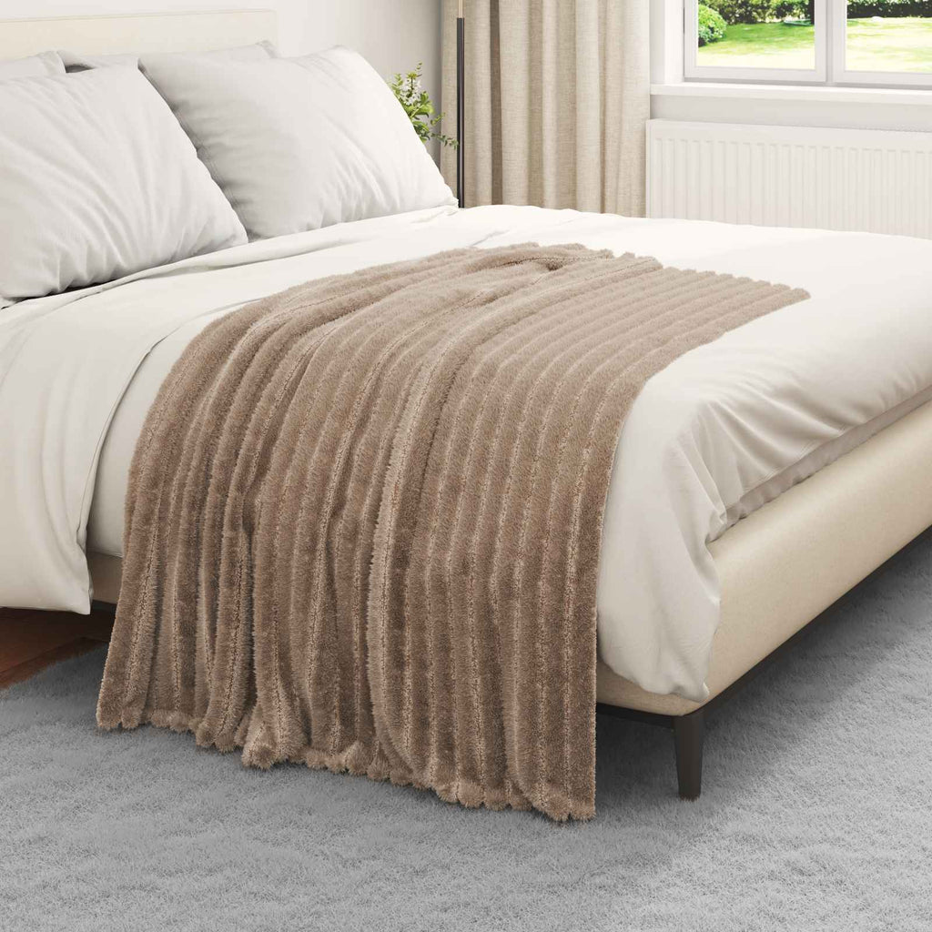 Überwurfdecke Kamel 150 x 130 cm Fleece