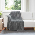 Überwurfdecke Dunkelgrau 150 x 130 cm Fleece
