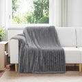 Überwurfdecke Dunkelgrau 200 x 150 cm Fleece