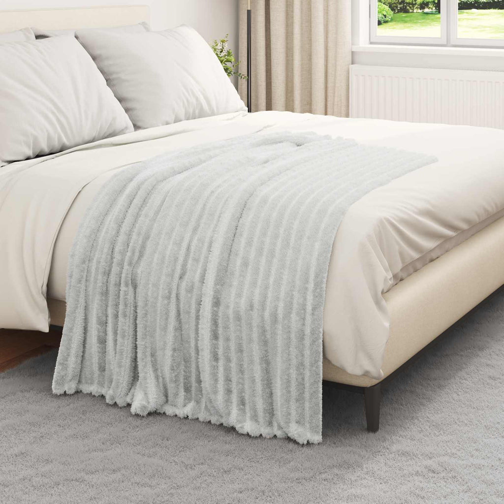 Überwurfdecke Grau 150 x 130 cm Fleece