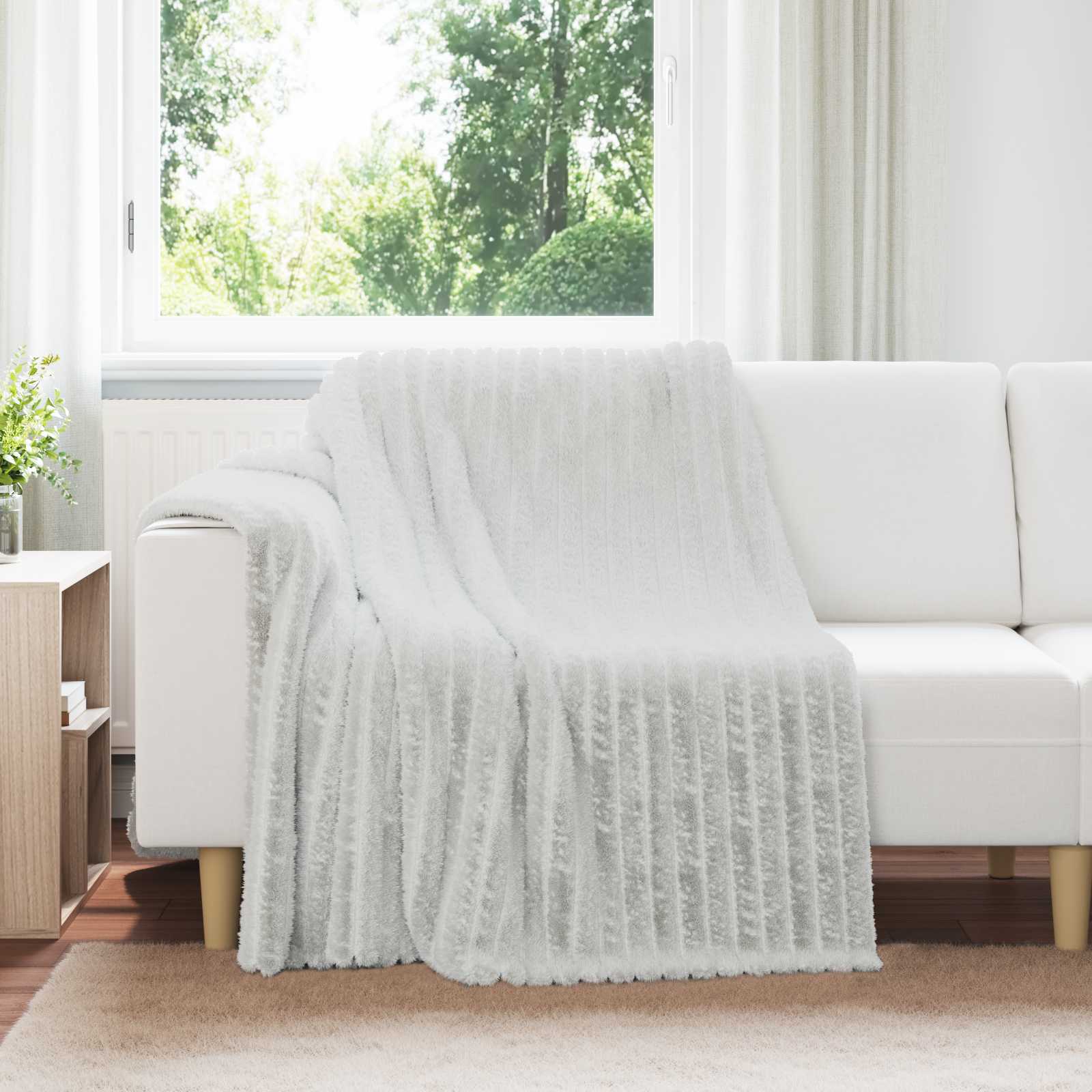 Überwurfdecke Grau 200 x 150 cm Fleece