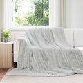 Überwurfdecke Grau 240 x 220 cm Fleece